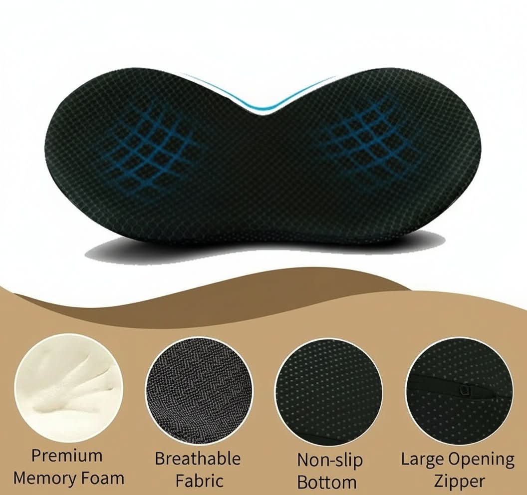 Car Seat Cushion Memory Foam Non-Slip Washable Cover