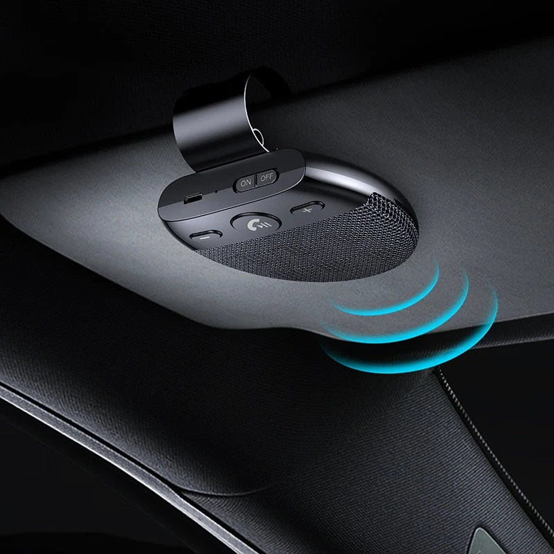 Car Speakerphone Bluetooth Hands-Free Dual Phone Connection 10-Hour Talk Time