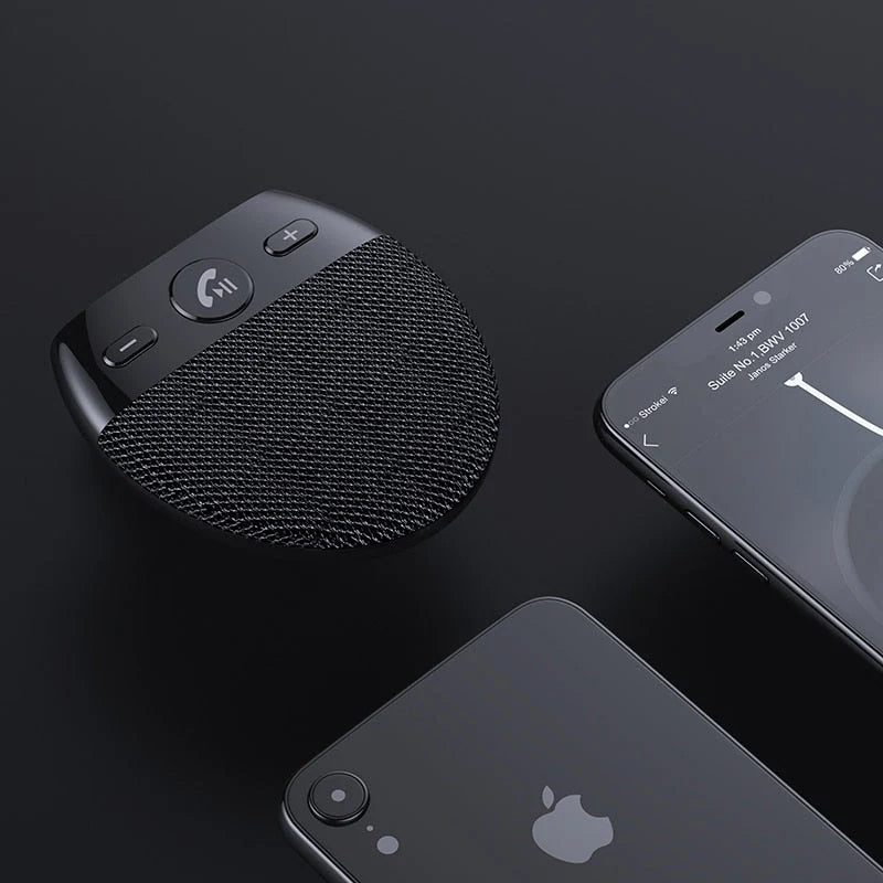 Car Speakerphone Bluetooth Hands-Free Dual Phone Connection 10-Hour Talk Time