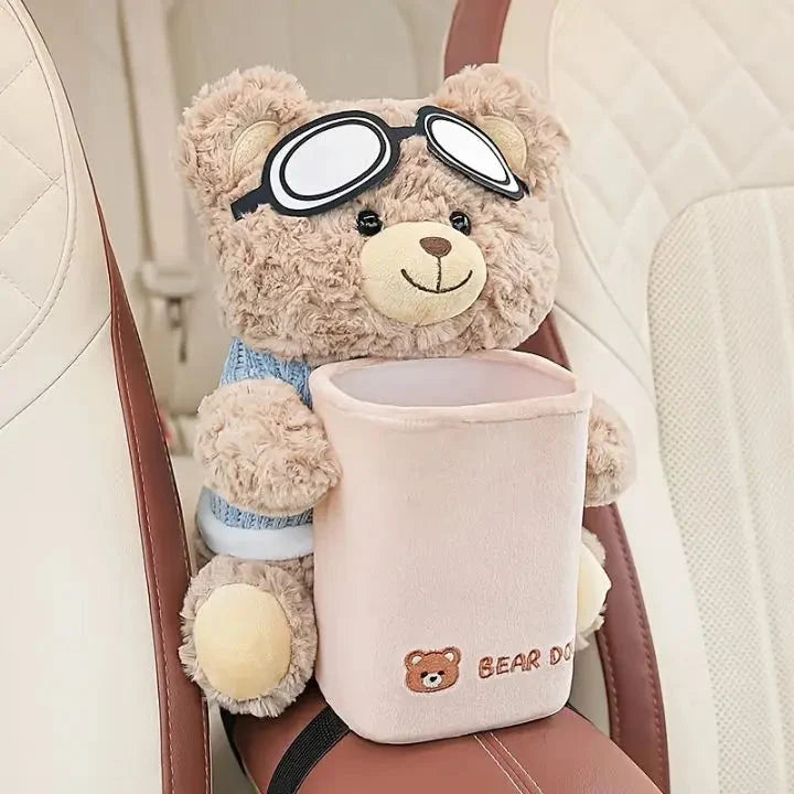 Car Tissue Organizer Plush Headrest & Console Mount