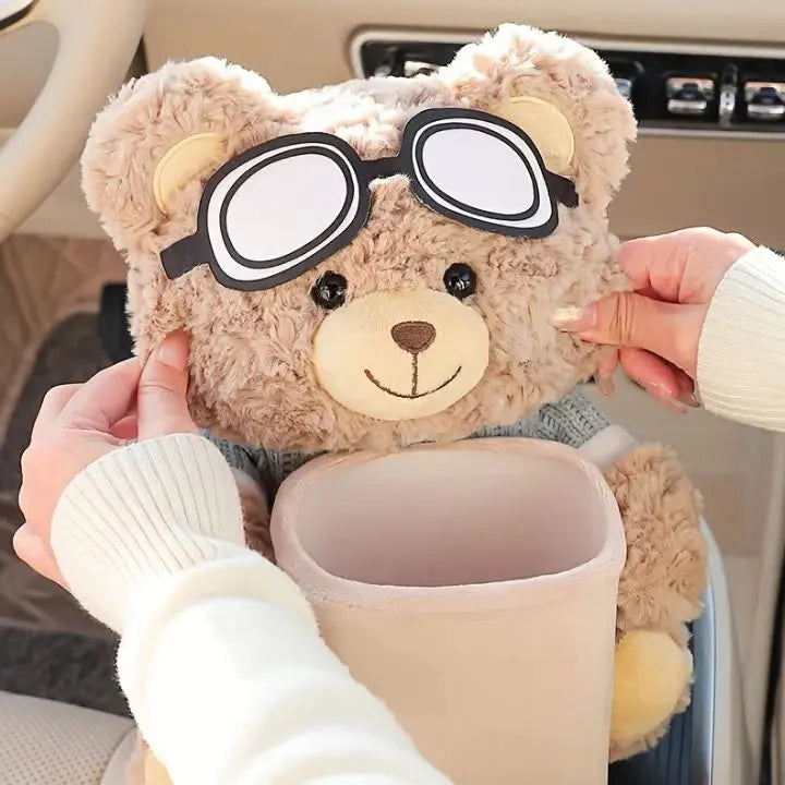 Car Tissue Organizer Plush Headrest & Console Mount