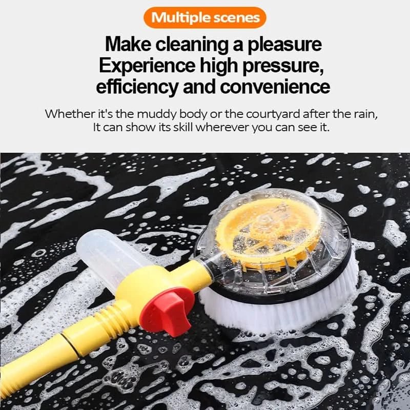 Car Wash Brush Water-Powered 360° Rotation Soft Chenille