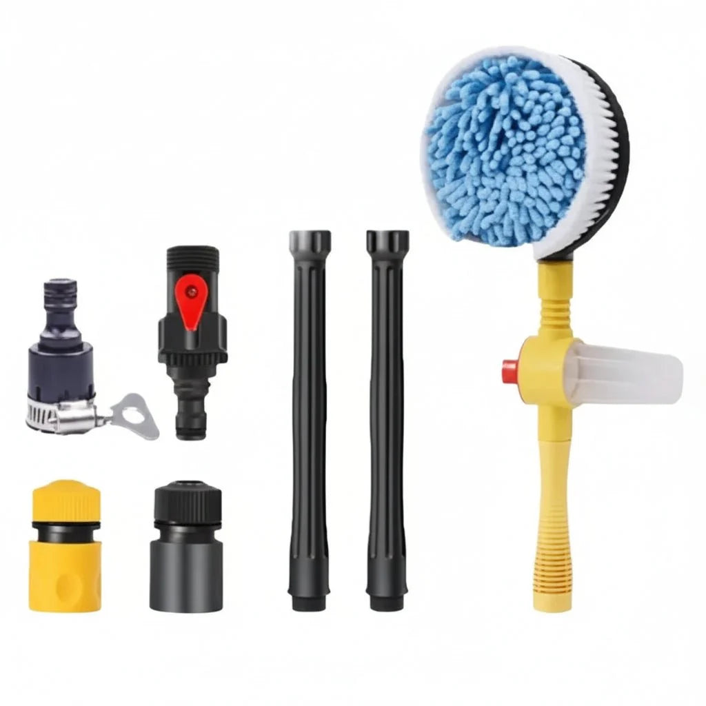 Car Wash Brush Water-Powered 360° Rotation Soft Chenille