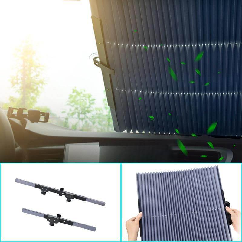 Car Windshield Sunshade Retractable UV Protection Reflective Aluminum Film