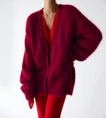 Cardigan Fluffy Mohair-Look Oversized Fit With Pockets