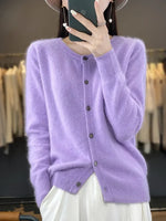 Cardigan Sweater Pure Mink Cashmere Lightweight Insulating Knit