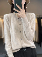 Cardigan Sweater Pure Mink Cashmere Lightweight Insulating Knit