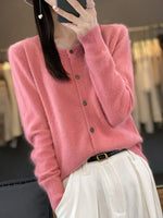 Cardigan Sweater Pure Mink Cashmere Lightweight Insulating Knit