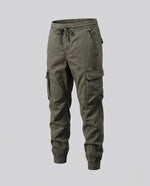 Cargo Pants Elastic Waistband With Drawstring Side Pockets
