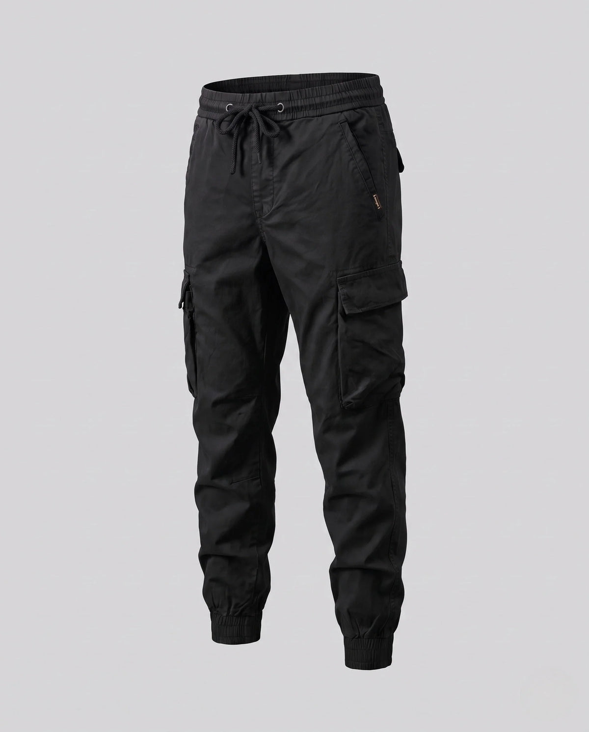 Cargo Pants Elastic Waistband With Drawstring Side Pockets