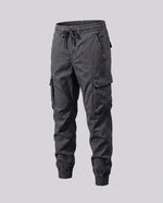 Cargo Pants Elastic Waistband With Drawstring Side Pockets