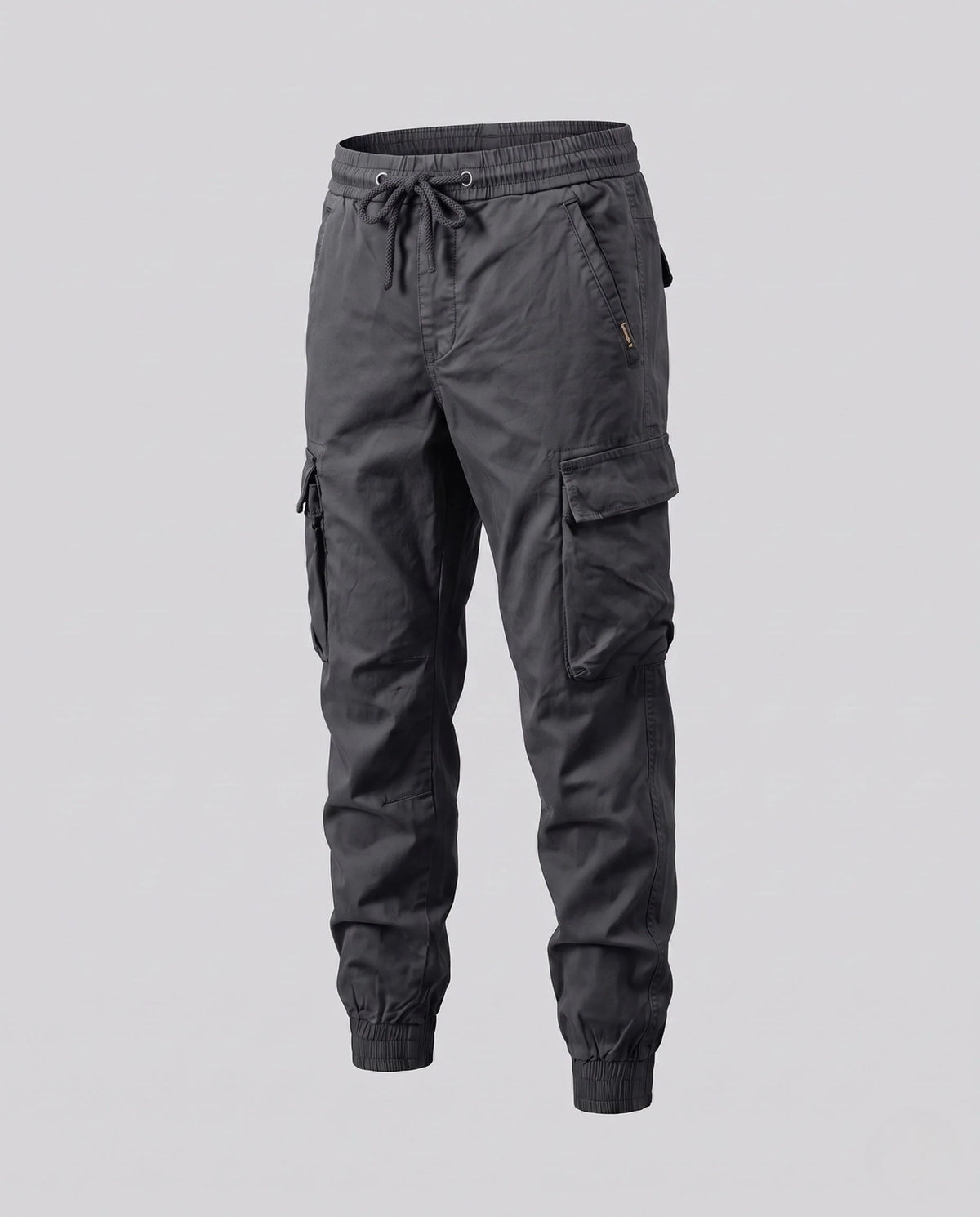 Cargo Pants Elastic Waistband With Drawstring Side Pockets