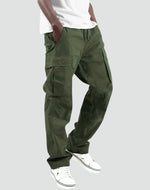 Cargo Pants Multiple Pockets Adjustable Waist Loose Fit