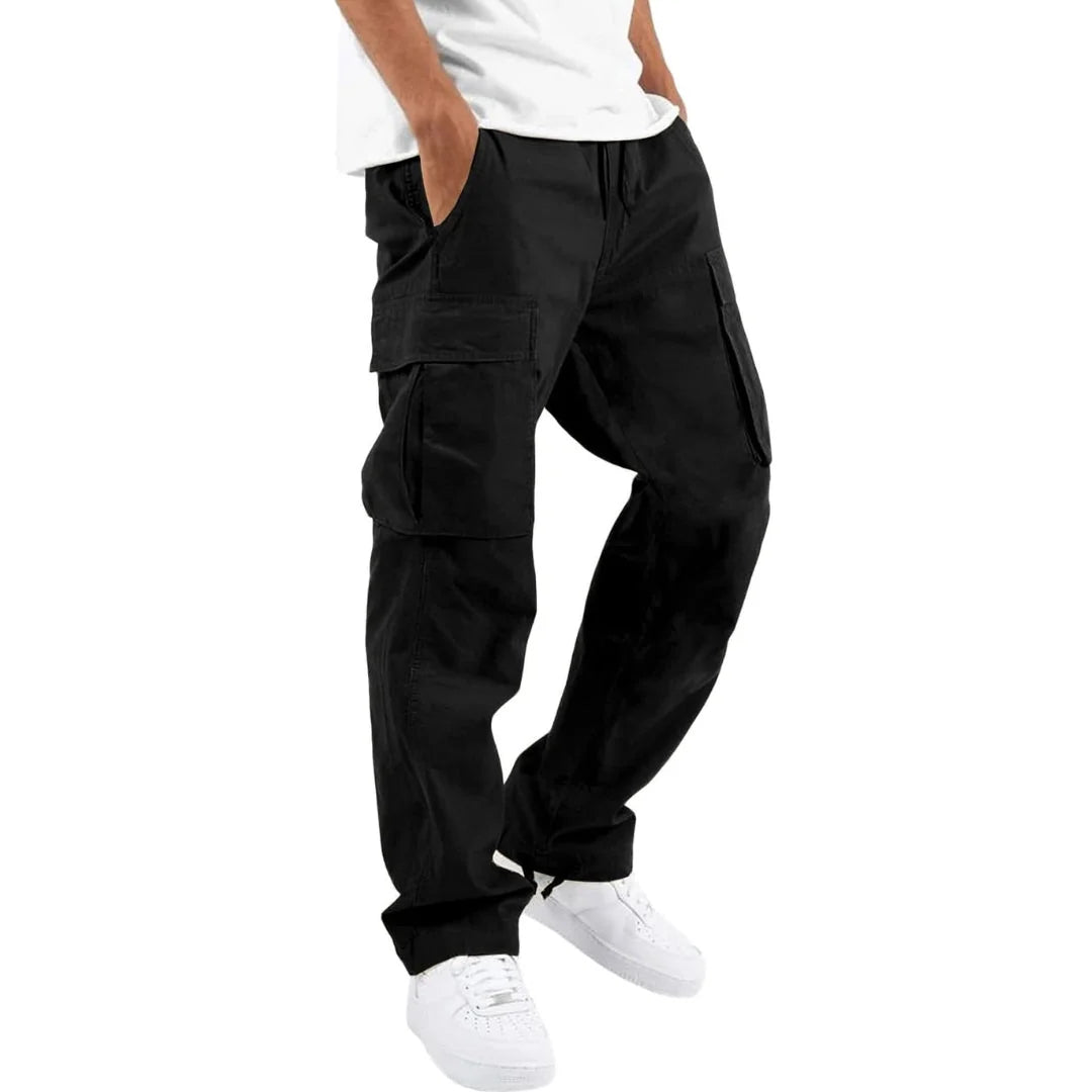 Cargo Pants Multiple Pockets Adjustable Waist Loose Fit