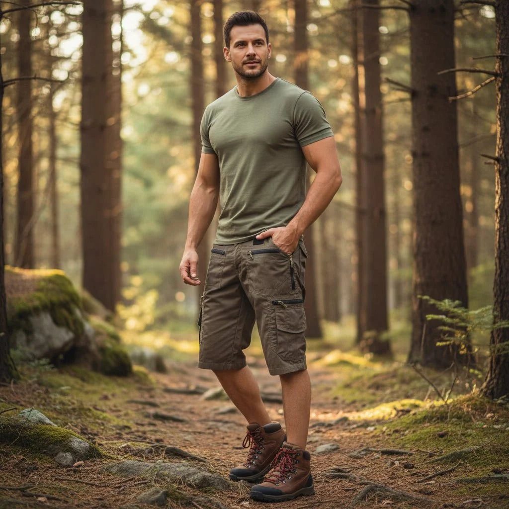 Cargo Shorts Multi-Pocket Loose Fit Durable Fabric