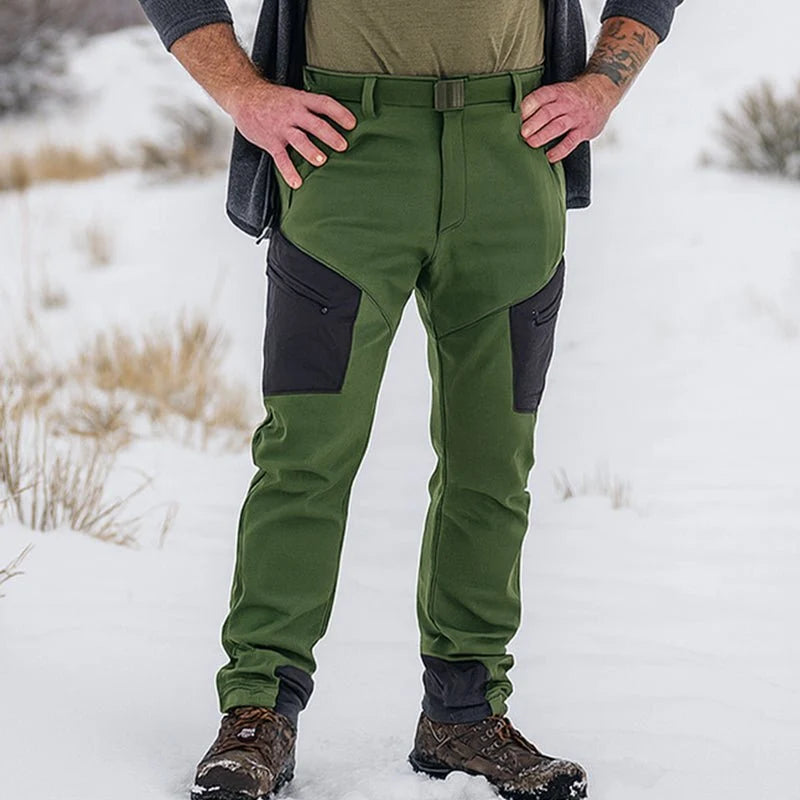 Cargo Trousers Water-Resistant Fleece-Lined Six Pockets
