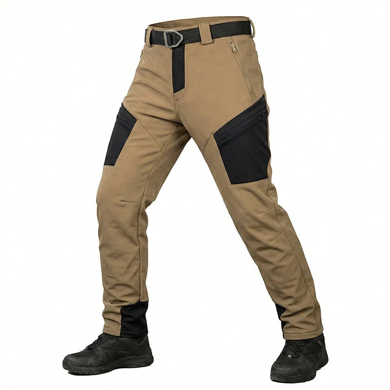 Cargo Trousers Water-Resistant Fleece-Lined Six Pockets