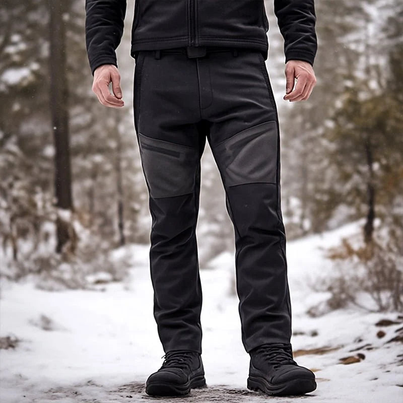 Cargo Trousers Water-Resistant Fleece-Lined Six Pockets