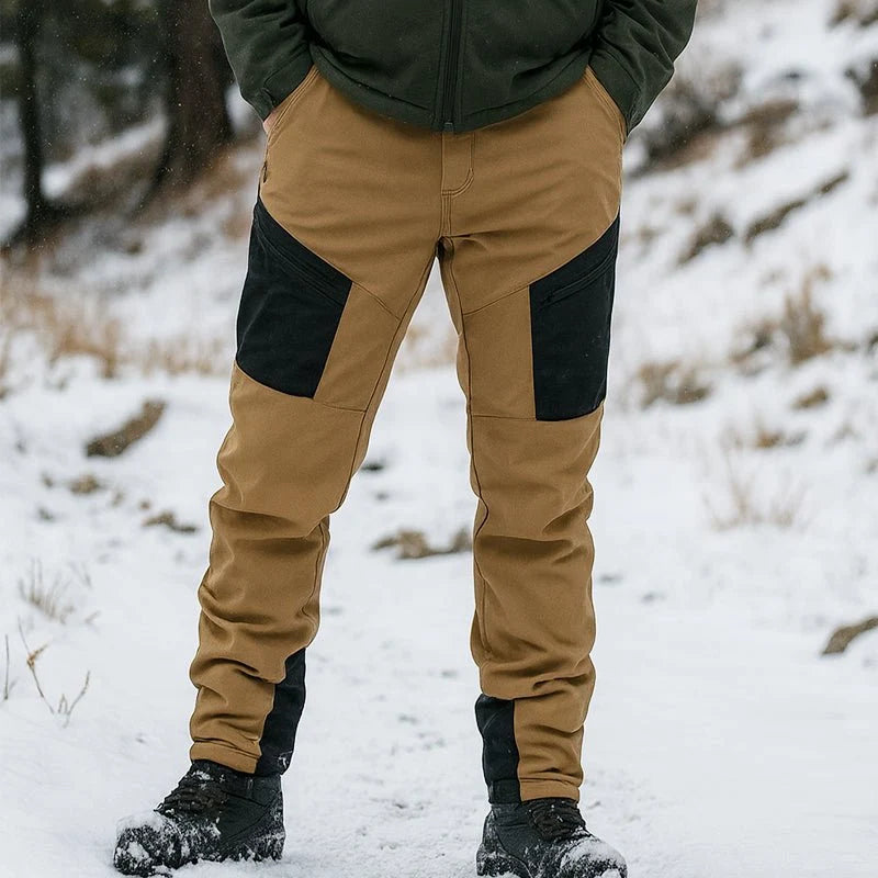 Cargo Trousers Water-Resistant Fleece-Lined Six Pockets