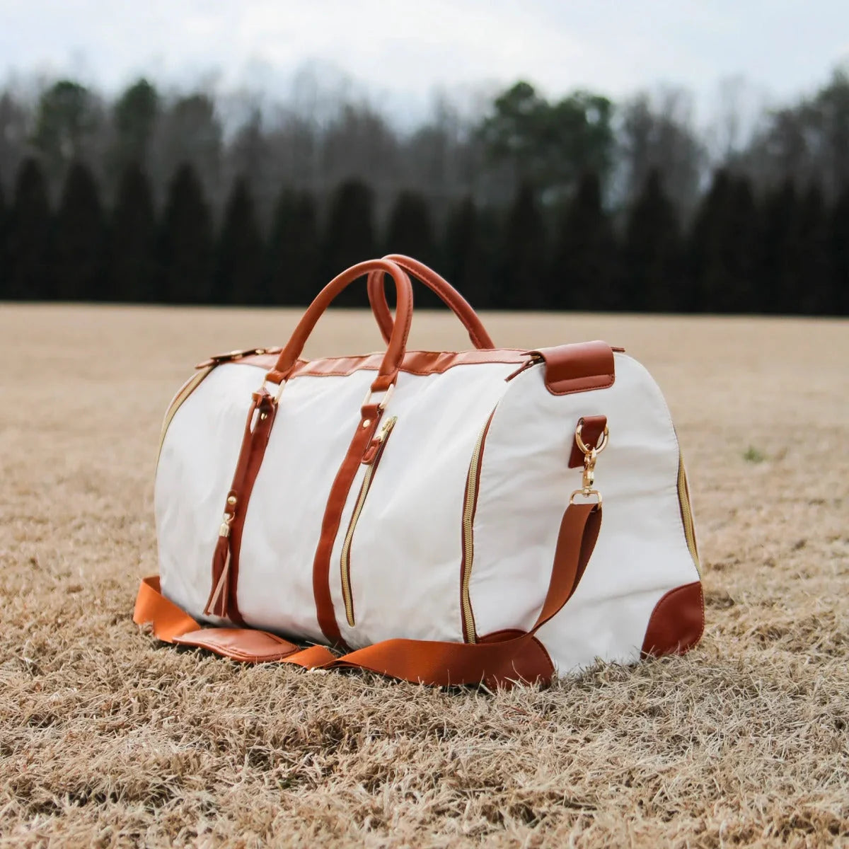 Carry-On Bag Water-Resistant PU Leather Built-In Hanging System