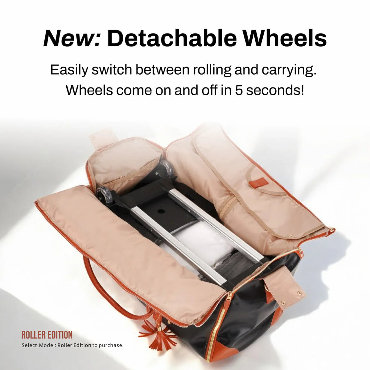 Carry-On Bag Water-Resistant PU Leather Built-In Hanging System