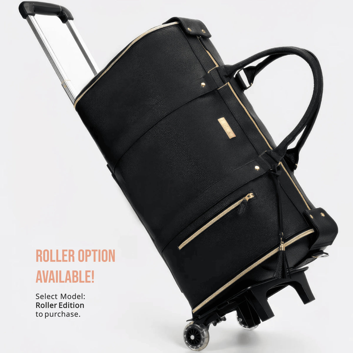 Carry-On Bag Water-Resistant PU Leather Built-In Hanging System