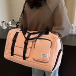 Carry-On Duffel Bag Spacious Durable Fabric Multiple Zippered Pockets