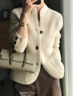 Cashmere Cardigan 100% Cashmere Lightweight Button Front Slim Fit