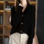 Cashmere Cardigan 100% Cashmere Lightweight Fine Knit Relaxed Fit