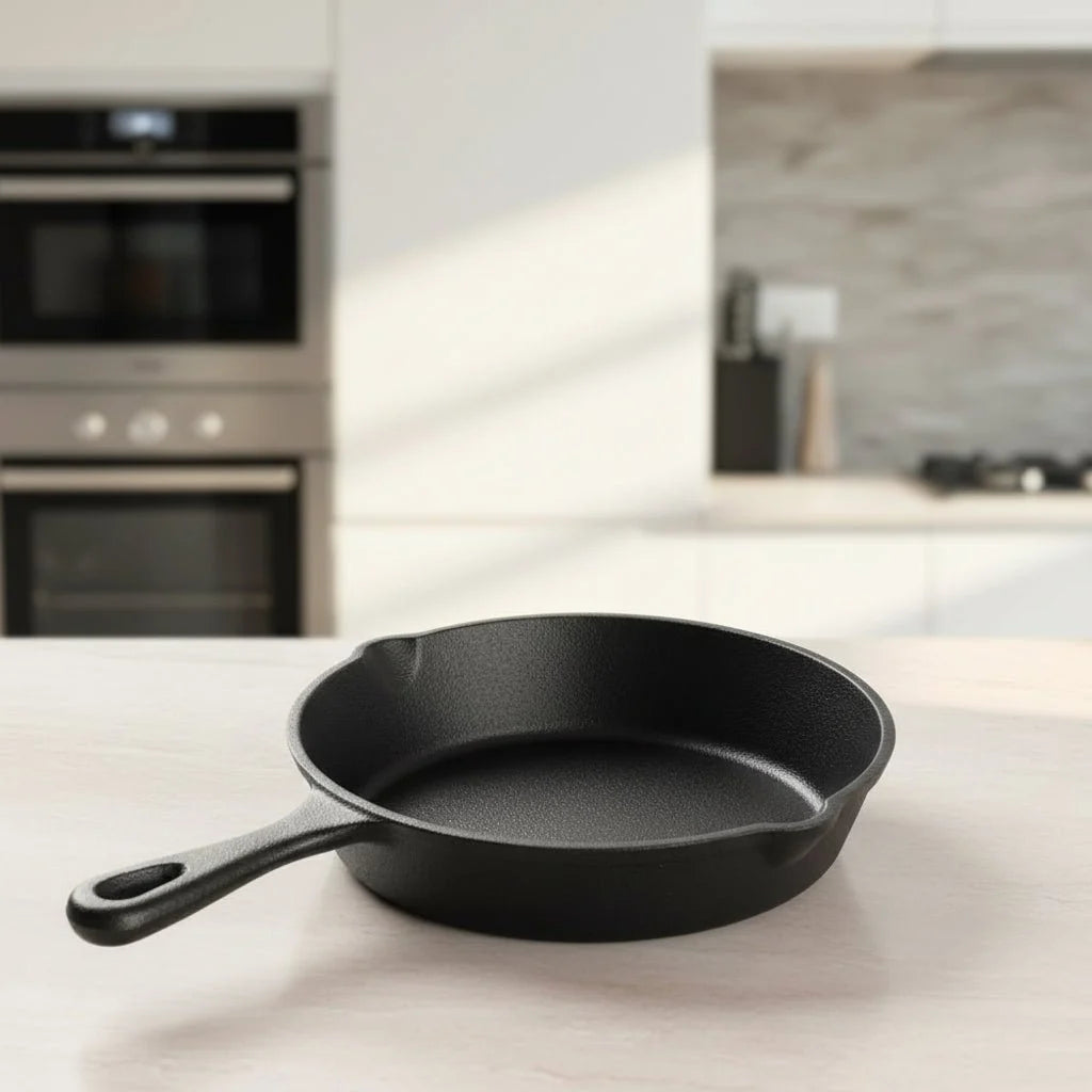 Cast Iron Skillet Even Heat Multi-Method Cooking
