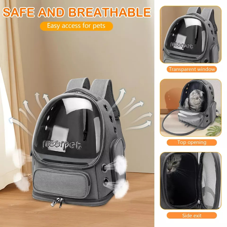 Cat Backpack Carrier 360 Degree Transparent Bubble Window Airline-Approved