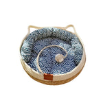 Cat Bed Handcrafted Sisal Nest Removable Cotton Cushion
