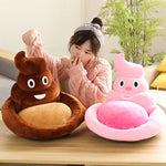 Cat Bed House Plush Poop Emoji Design Cozy Enclosed Retreat