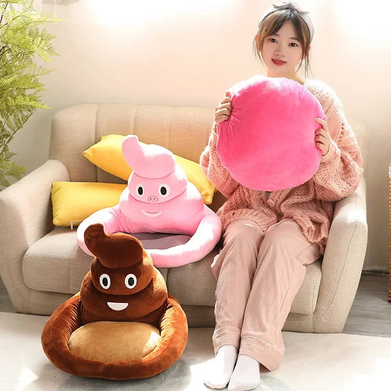 Cat Bed House Plush Poop Emoji Design Cozy Enclosed Retreat