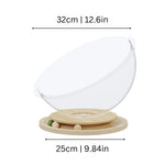 Cat Bed Pod Transparent Acrylic & Wood Space Capsule