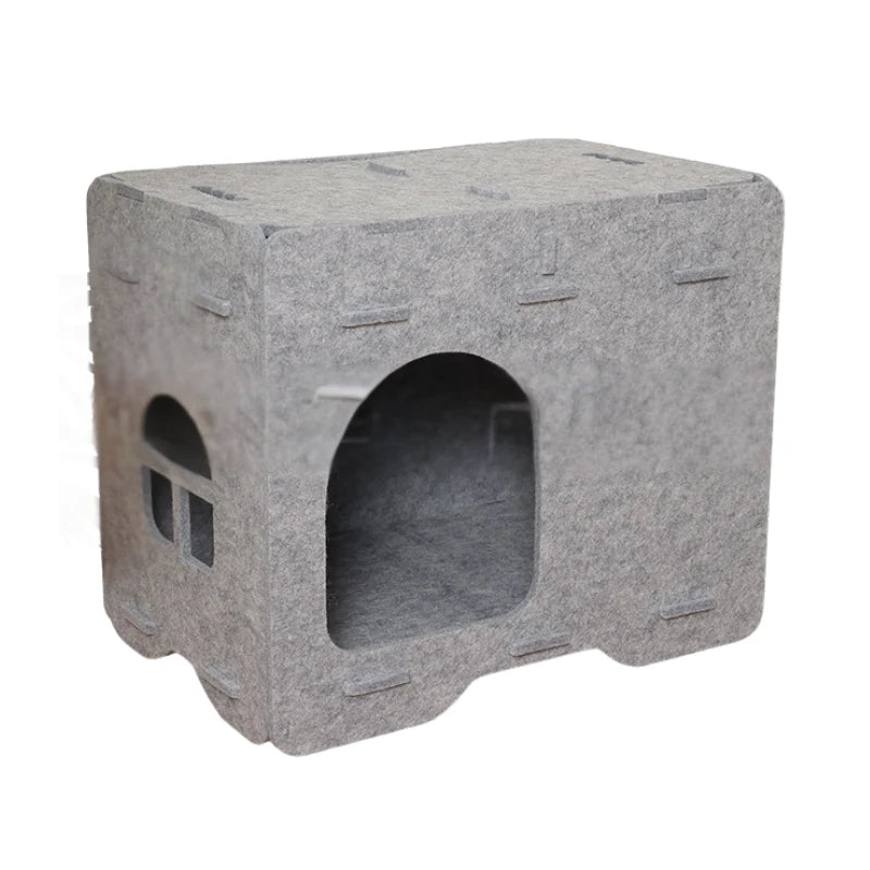 Cat Cave Bed 2-in-1 Felt Hideout & Perch
