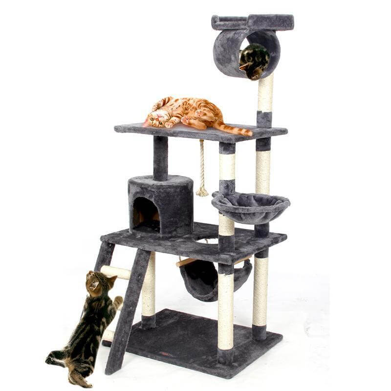 Cat Climbing Tree Multi-Level Natural Wood 156 Cm