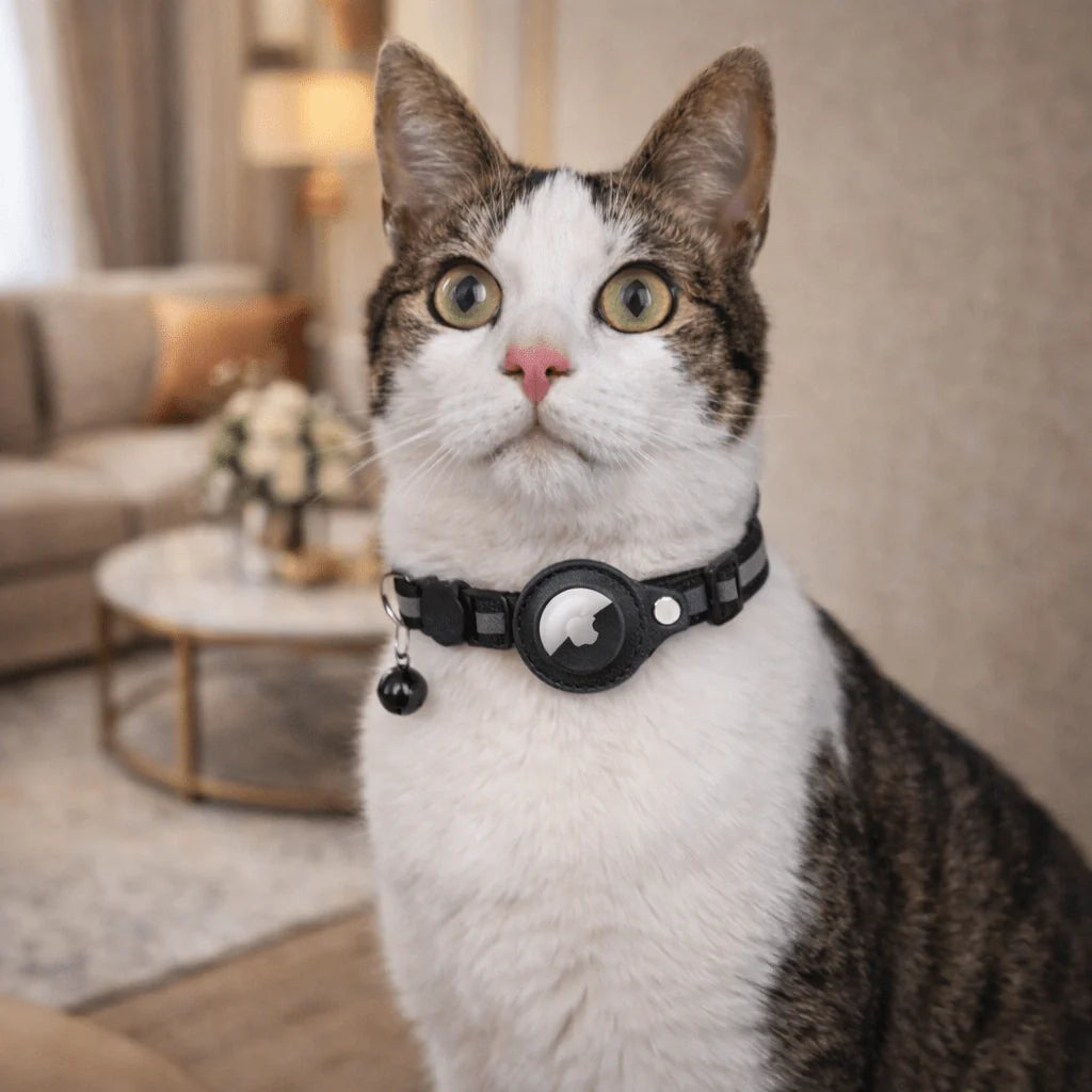 Cat Collar Reflective Adjustable Quick-Release GPS Tracker Holder