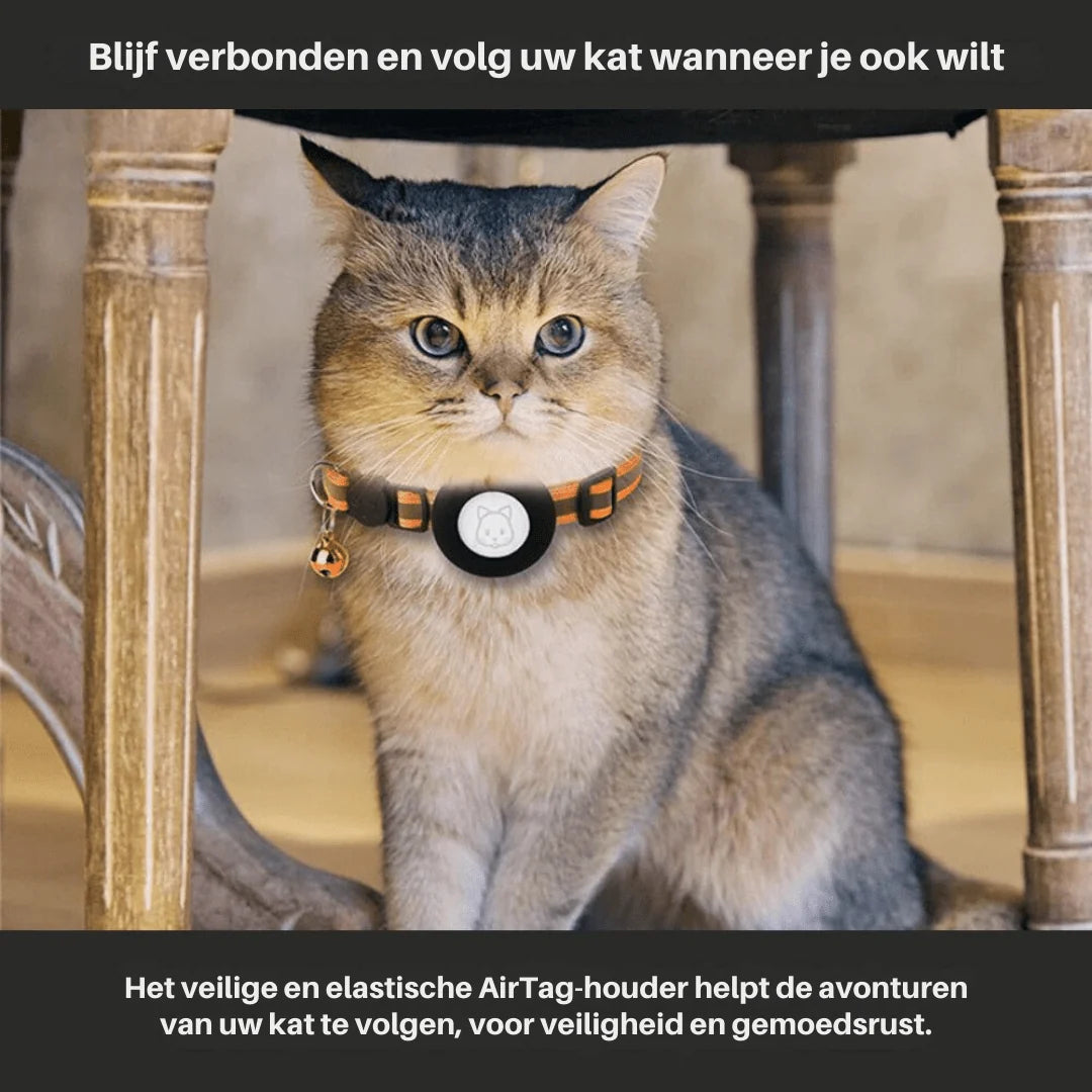 Cat Collar Reflective Adjustable Quick-Release GPS Tracker Holder