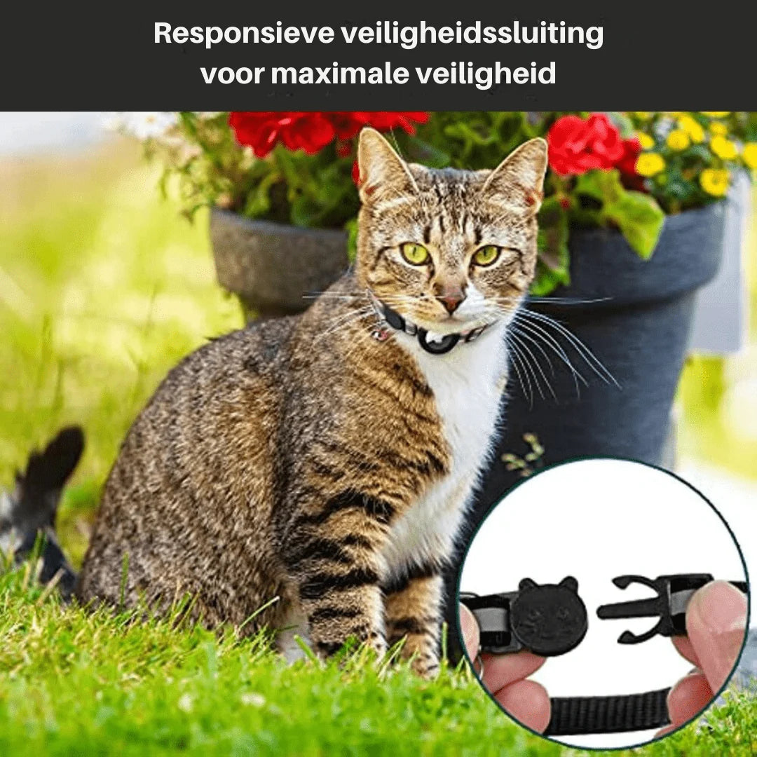 Cat Collar Reflective Adjustable Quick-Release GPS Tracker Holder