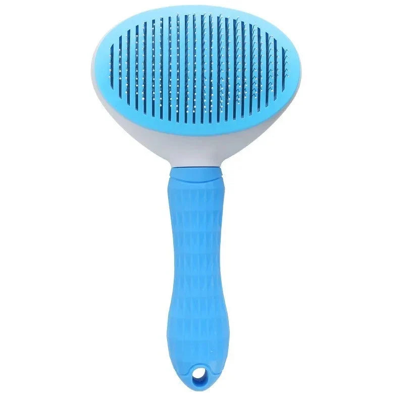 Cat Grooming Brush Self-Cleaning Soft Bristles Ergonomic Handle