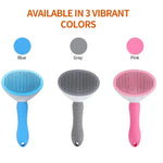 Cat Grooming Brush Self-Cleaning Soft Bristles Ergonomic Handle