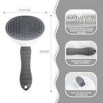 Cat Grooming Brush Self-Cleaning Soft Bristles Ergonomic Handle