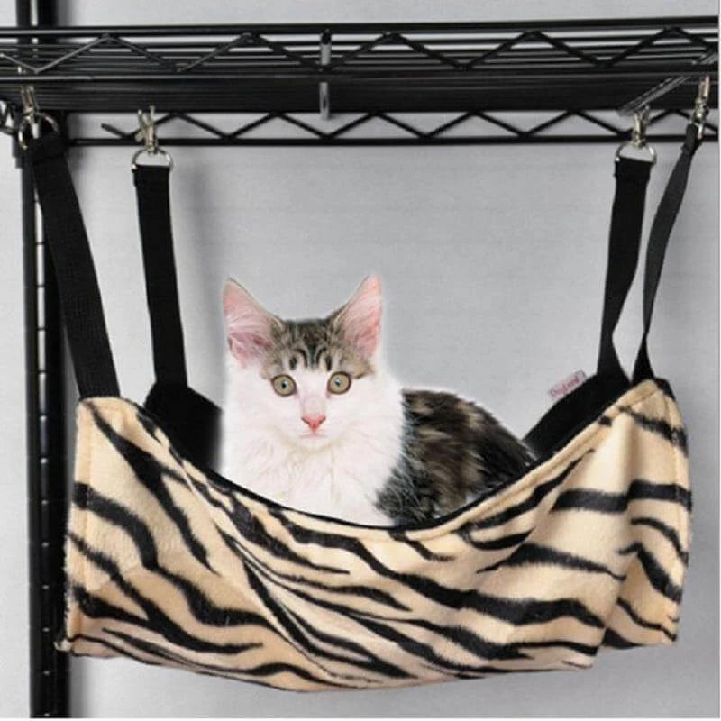 Cat Hammock Bed Elevated Space-Saving Patterned