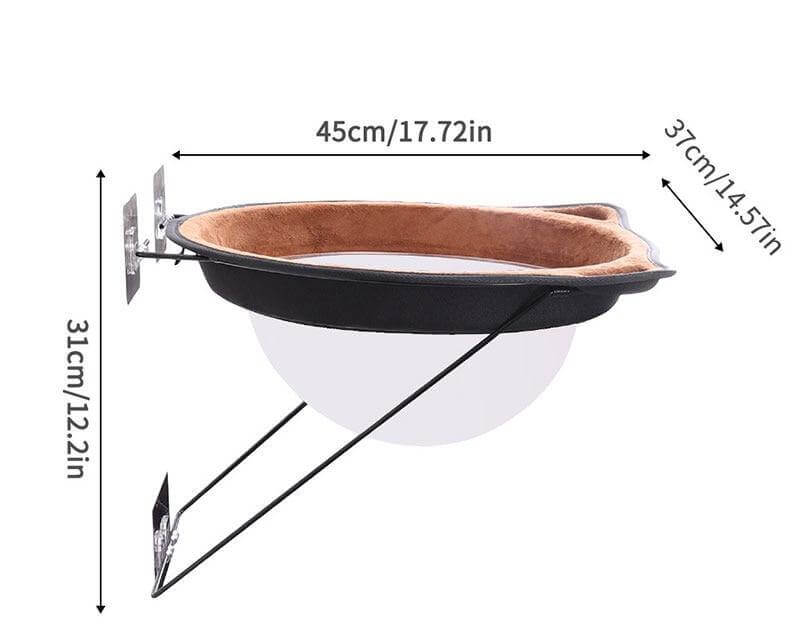 Cat Hammock Window-Mounted Adhesive Metal Frame Plush Pad