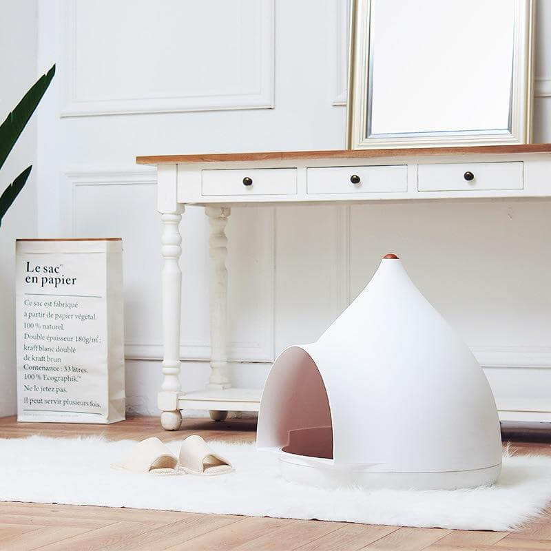 Cat House Water Drop Design Plush Interior