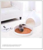 Cat House Water Drop Design Plush Interior