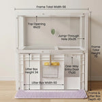 Cat Litter Box Cabinet Enclosed Ventilated Multi-Level Storage