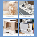 Cat Litter Box Top-Entry Anti-Tracking Enclosed Design
