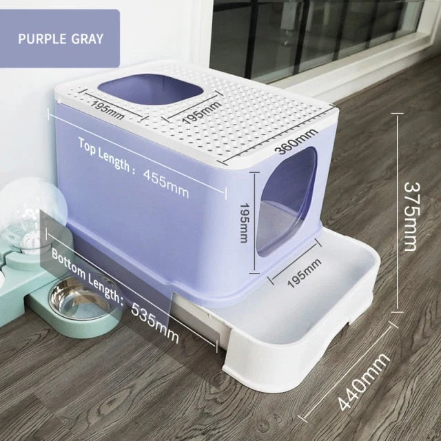 Cat Litter Box Top-Entry Anti-Tracking Enclosed Design